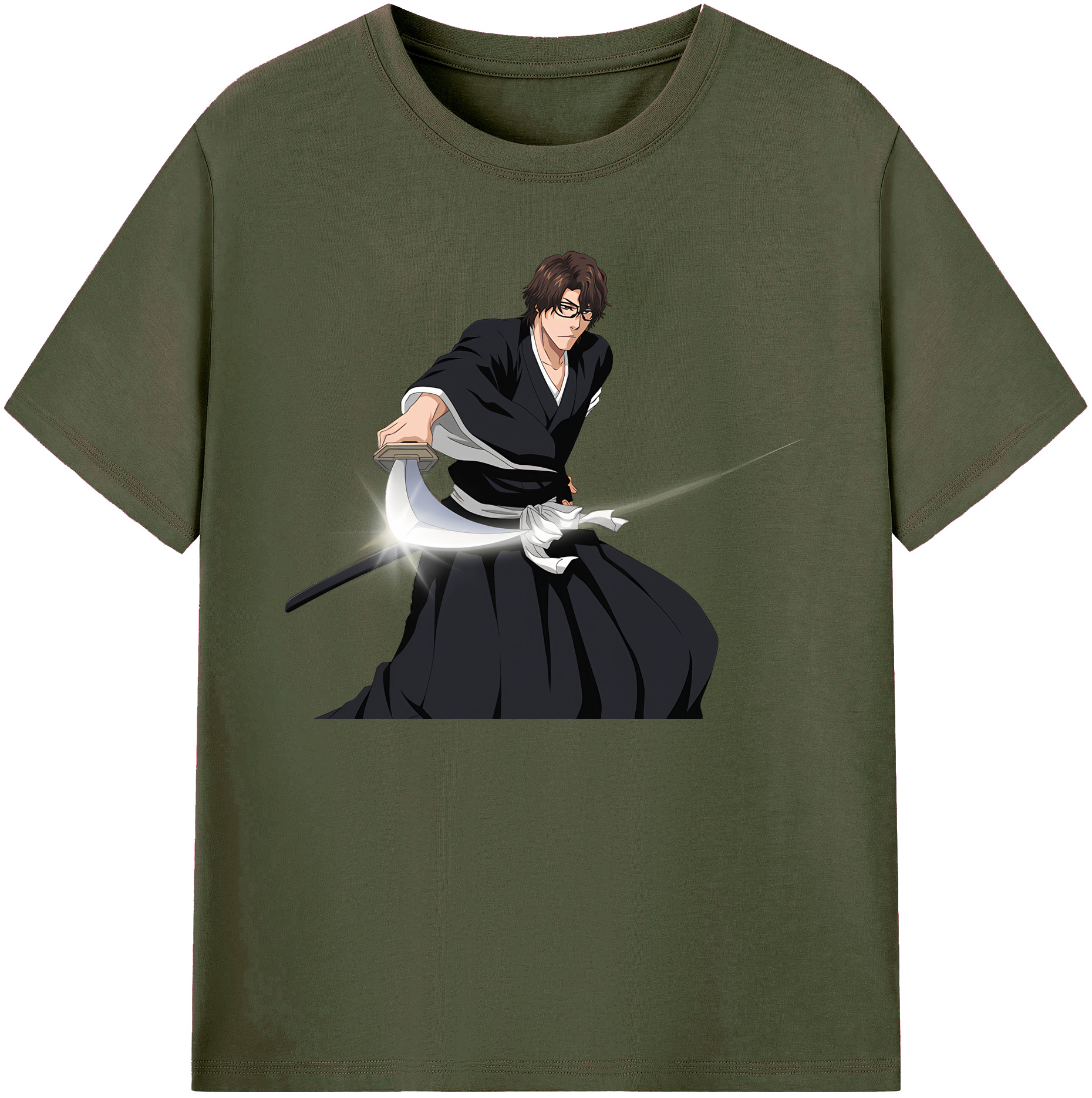 （画像用） ブリーチ 藍染 惣右介（あいぜん そうすけ） BLEACH Aizen Sousuke 綿100％ メンズ半袖Tシャツ｜肌触りやわらか＆通気性